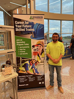 Shannon at Construction trades apprenticeships trade show